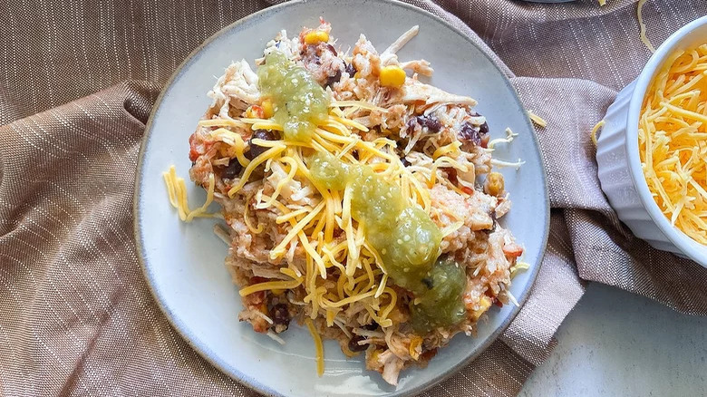 Chicken, rice and black beans