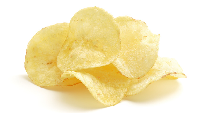 couple of potato chips stacked against each other