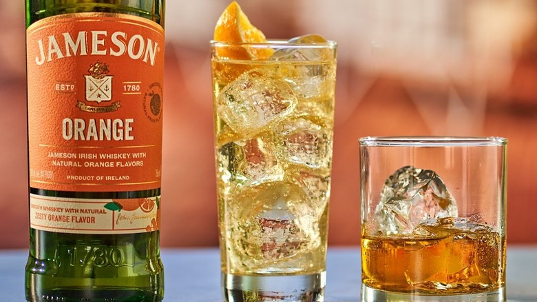 Jameson Orange bottle with cocktails