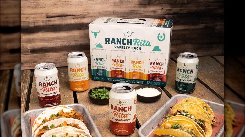 Lone River Ranch Rita cans and taco spread