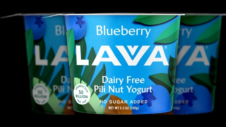 A cup of Blueberry Lavva yogurt