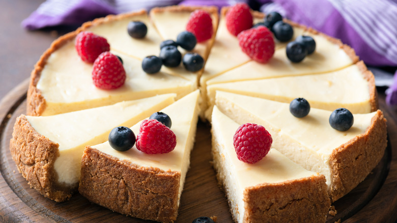 full cheesecake sliced