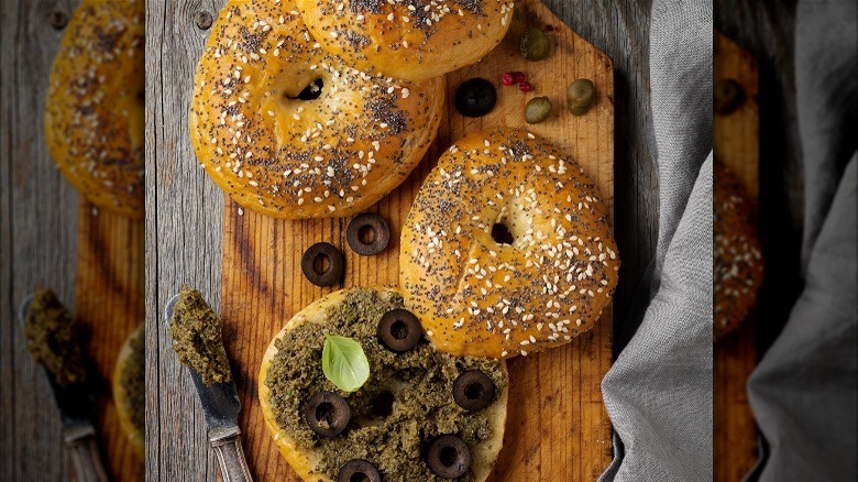 bagels with tapenade