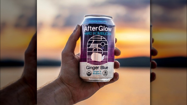 AfterGlow ginger blue hard kombucha