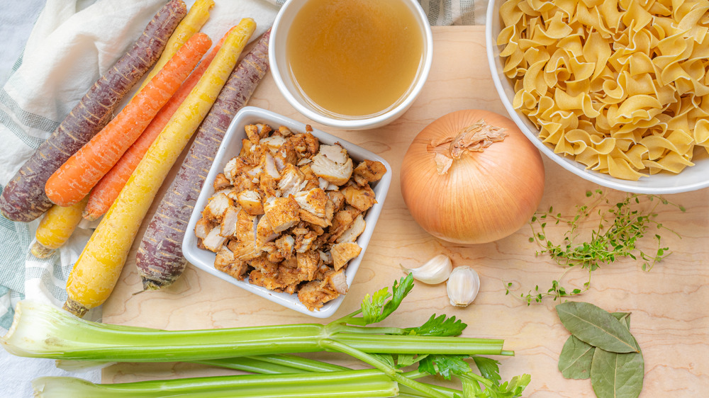 ingredients for 20-minute chicken noodle soup