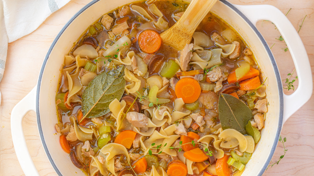 pot of 20-minute chicken noodle soup