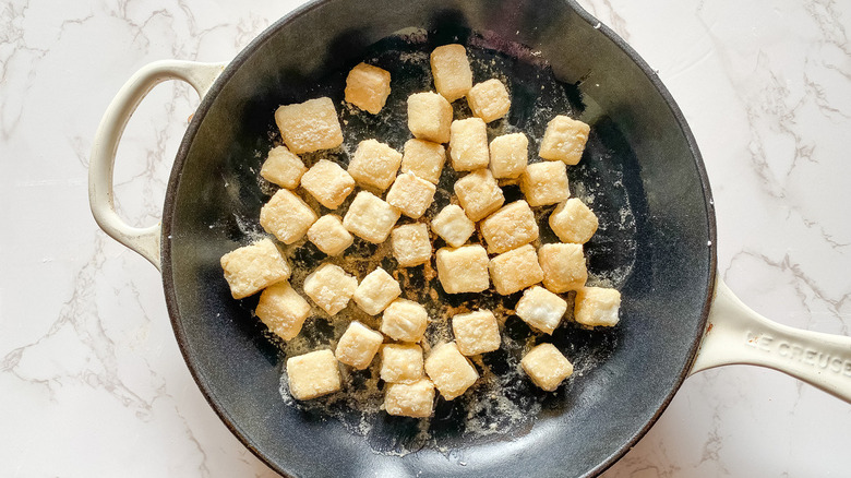 tofu in pan