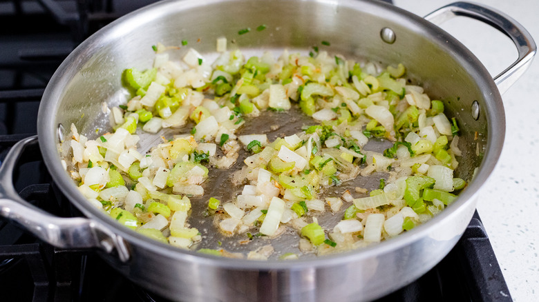 sautéed vegetables in pan