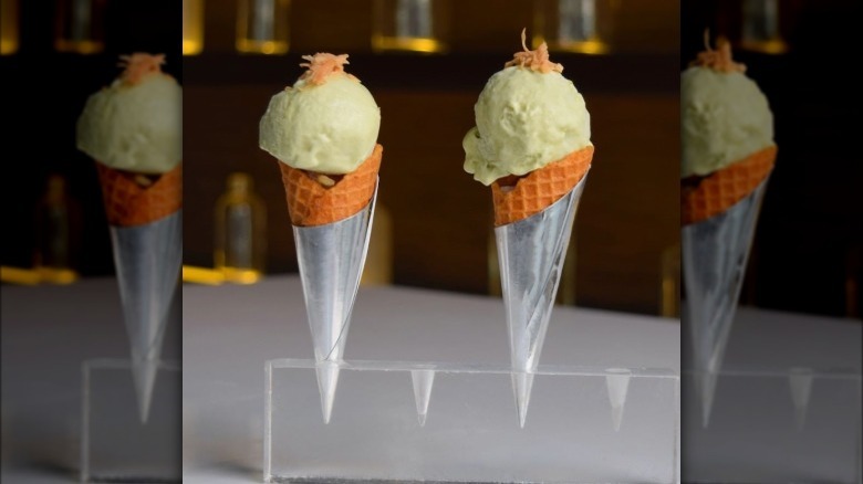 avocado ceviche ice cream cone