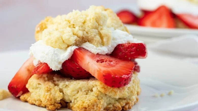 mound of strawberry shortcake