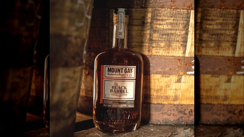 Mount Gay Bottle with barrel