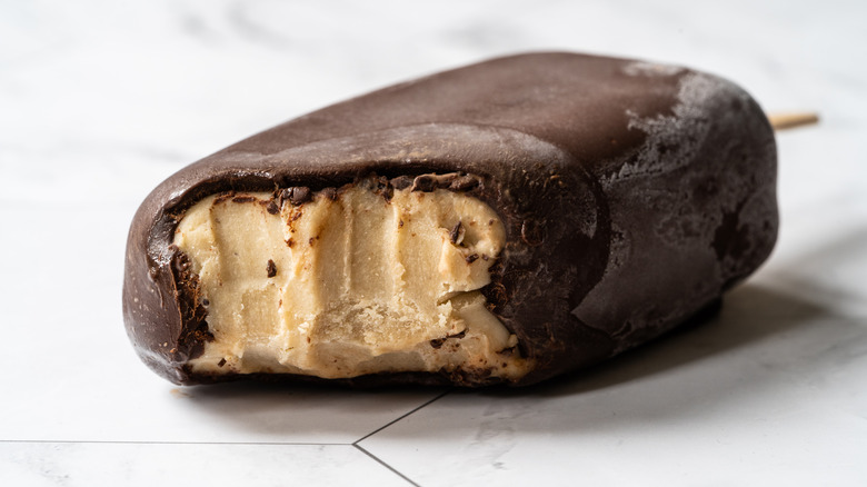 chocolate-coated tahini popsicle