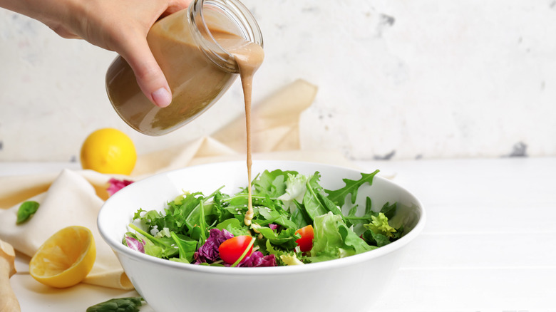 salad with tahini dressing