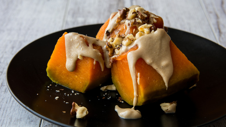 pumpkin with tahini sauce