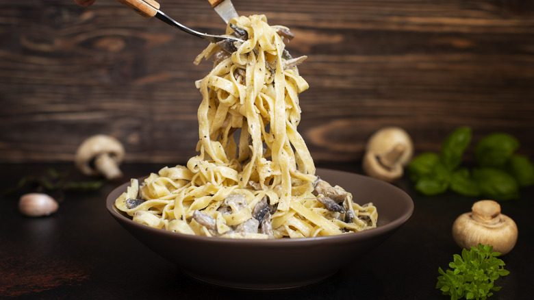 plate of creamy pasta