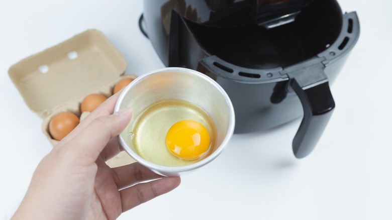 Eggs to be placed in an air fryer