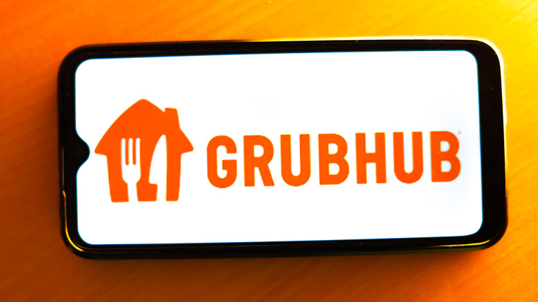 grubhub logo on smartphone screen