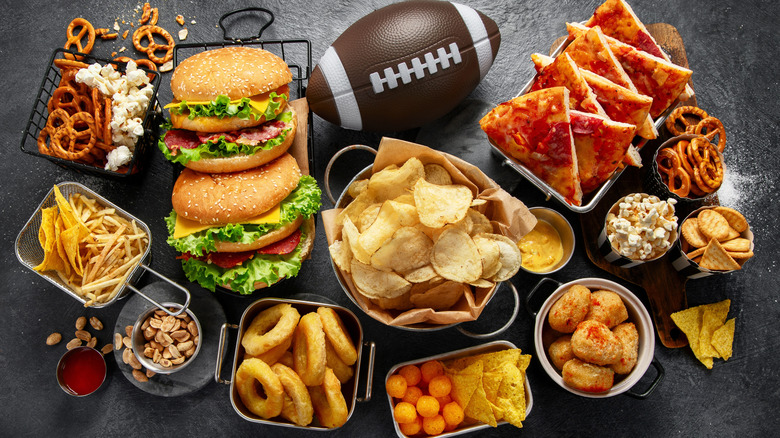 Snack assortment with a football