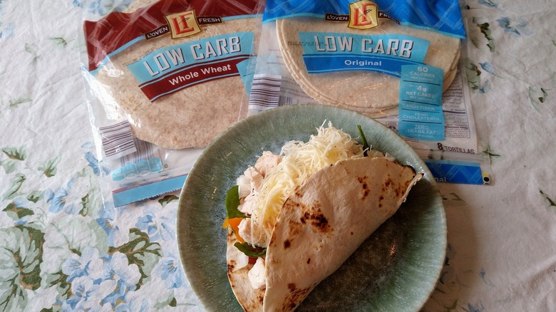 Mexican chicken wrap on L'oven Fresh Low Carb Tortilla