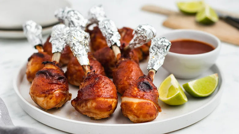 BBQ chicken lollipops