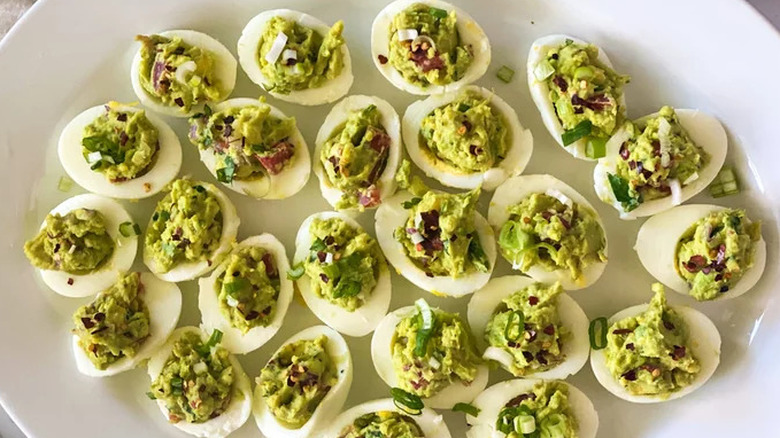 Guacamole deviled eggs