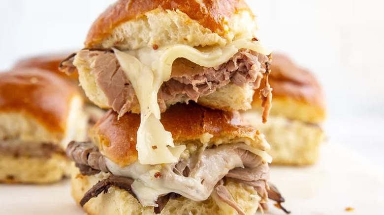 Hot roast beef sandwiches