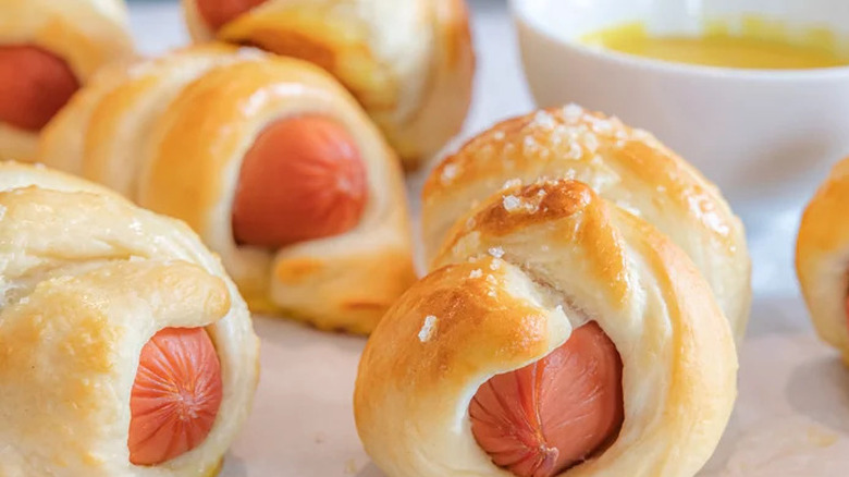 Mini pretzel dogs