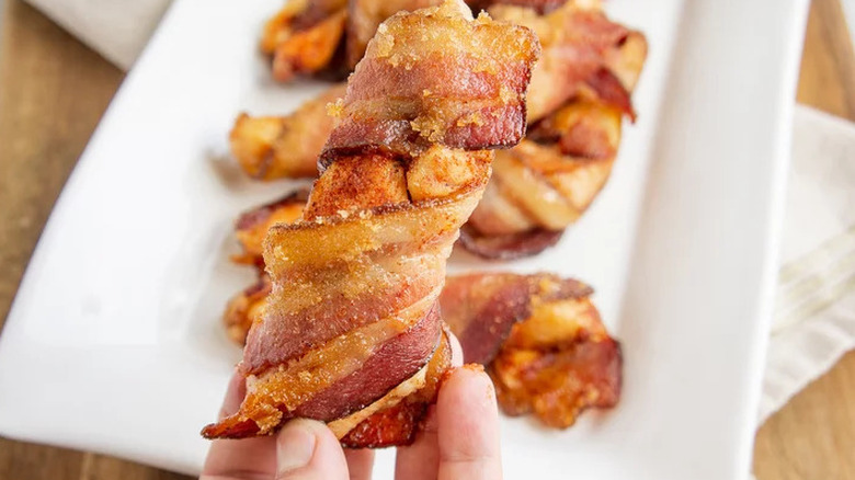 Sweet and spicy bacon-wrapped chicken tenders