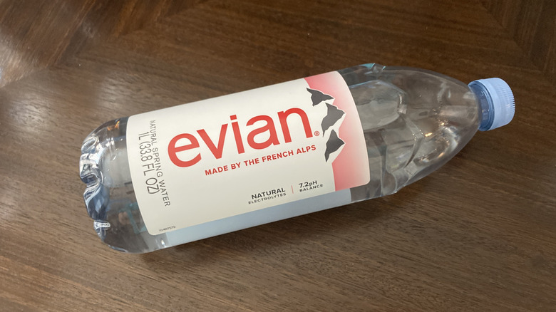 Evian bottled spring water