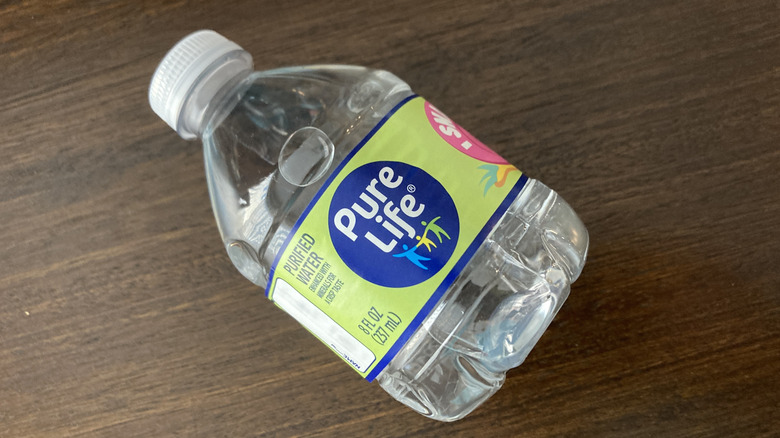 small bottle of Pure Life water