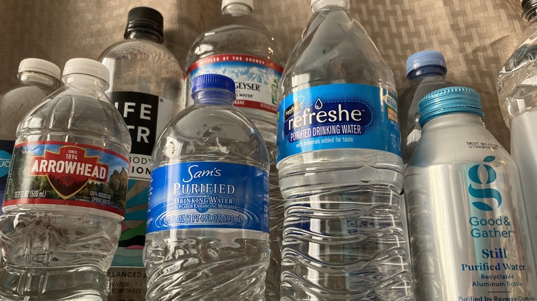 bottled water from various brands