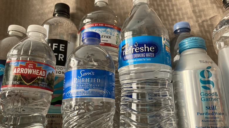 bottled water from various brands