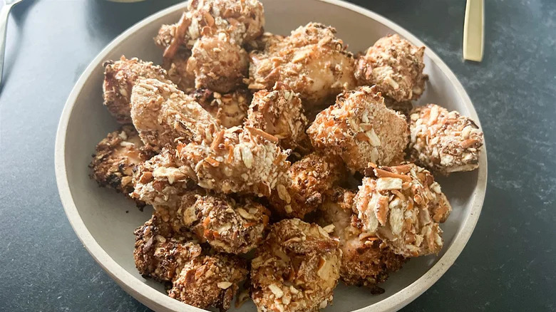 Pretzel-crusted popcorn chicken