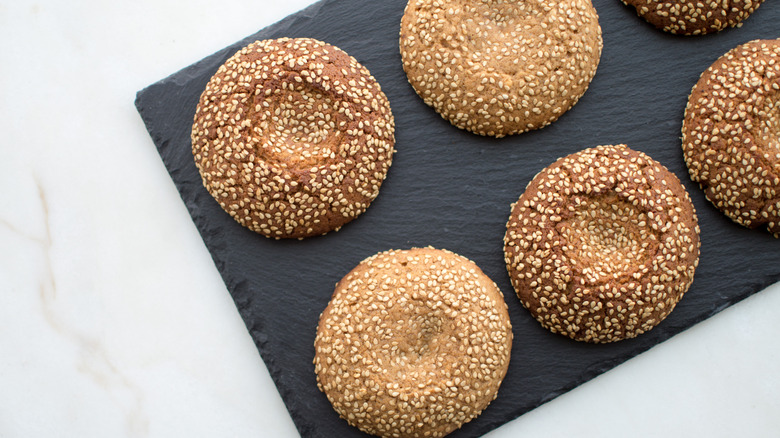 Miso cookies on serving tray