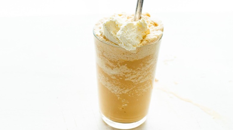 A frappuccino with whipped cream