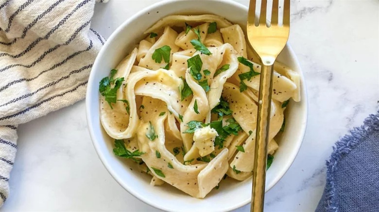 Bowl of egg noodles