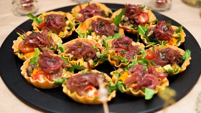 Caramelized onions and tomato pastries