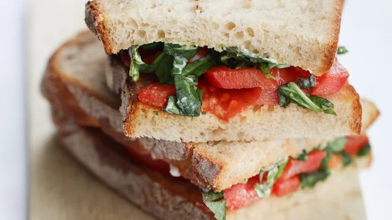 Tomato and herb sandwich