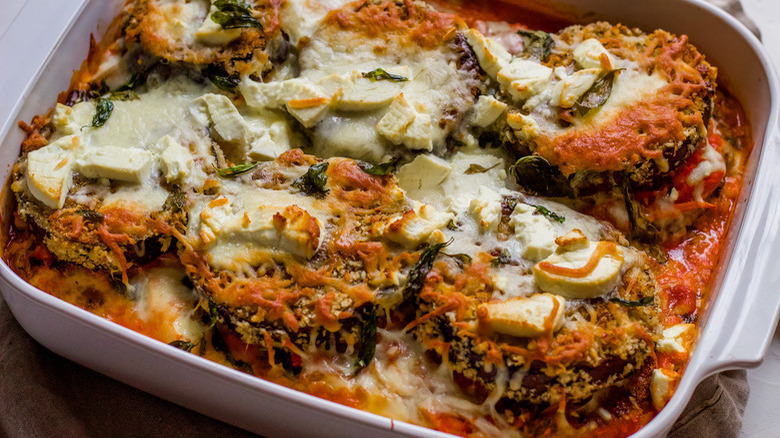 baked eggplant with goat cheese