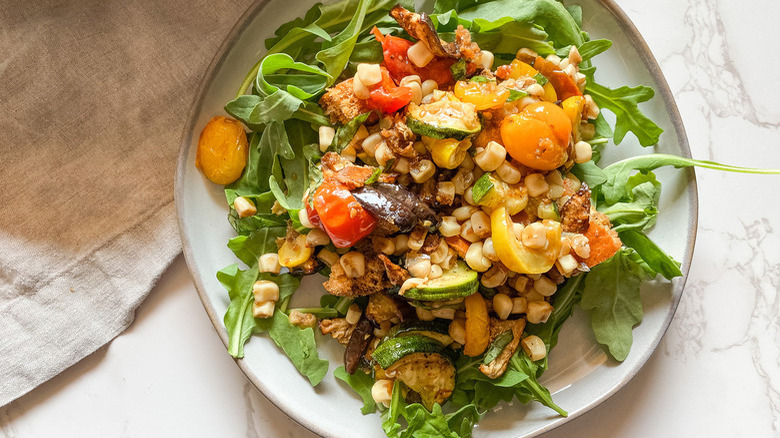 salad with cooked vegetables