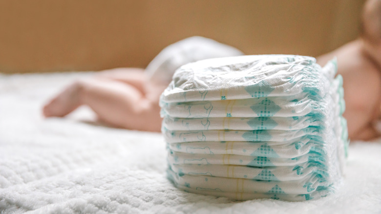 Stack of diapers