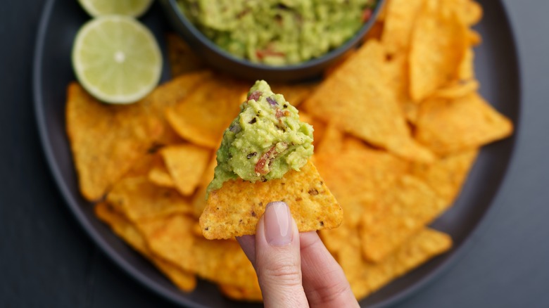 Chip with guacamole