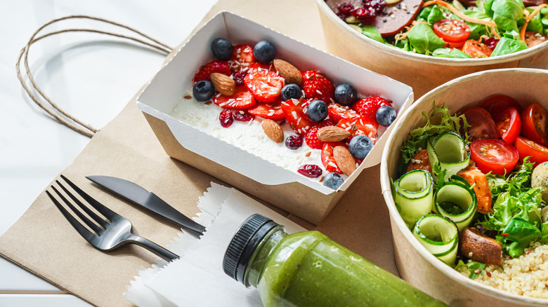 Meal in cardboard containers