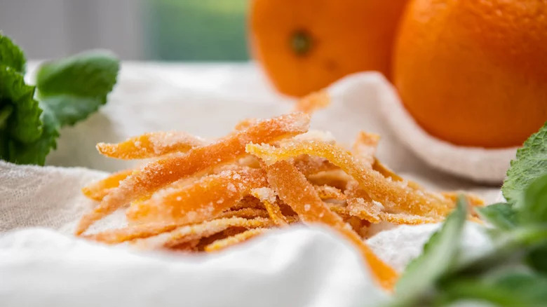 Strips of candied orange peel