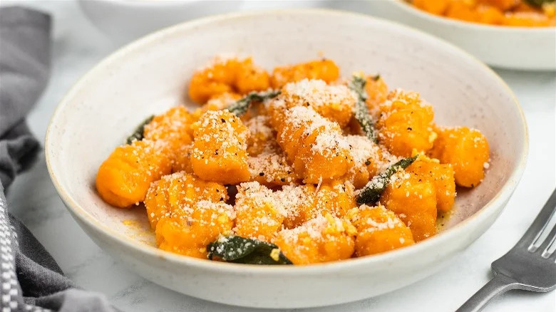 Bowl of sweet potato gnocchi