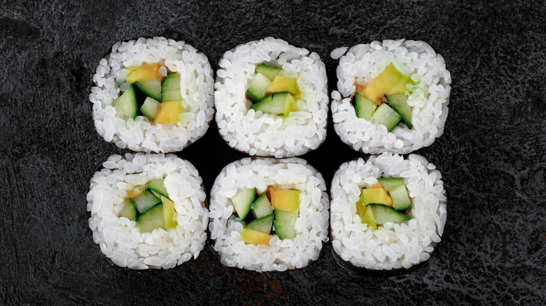 Vegetable sushi roll maki 