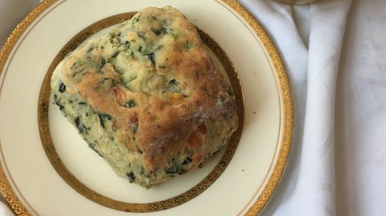 spinach pesto and feta scone