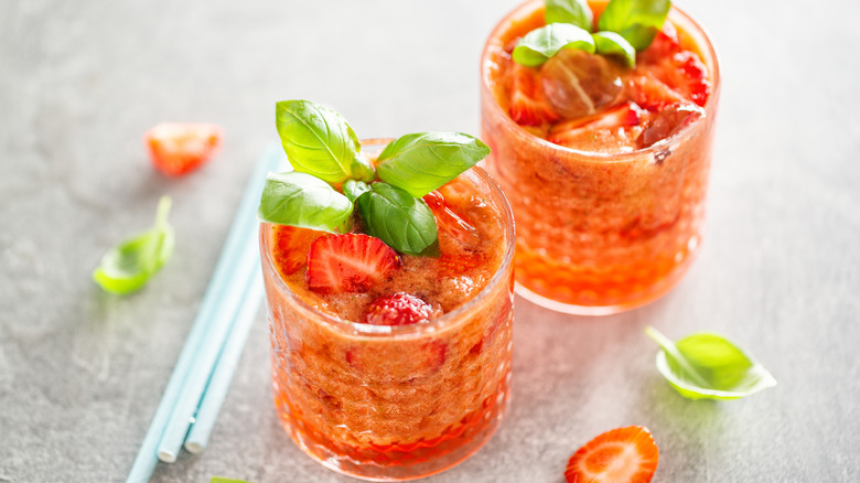 strawberry and basil water