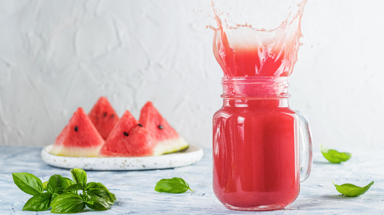 watermelon basil drink