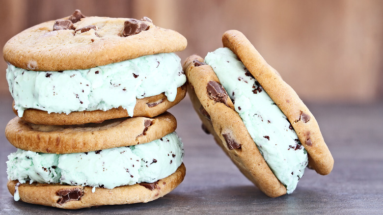 Cookie ice cream sandwiches